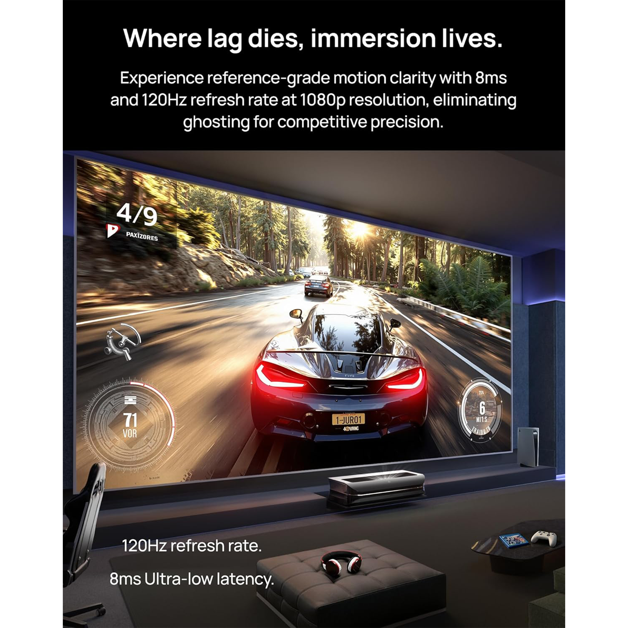 AWOL Vision LTV-3500 Pro 3000-Lumen XPR 4K 3D RGB Laser Projector