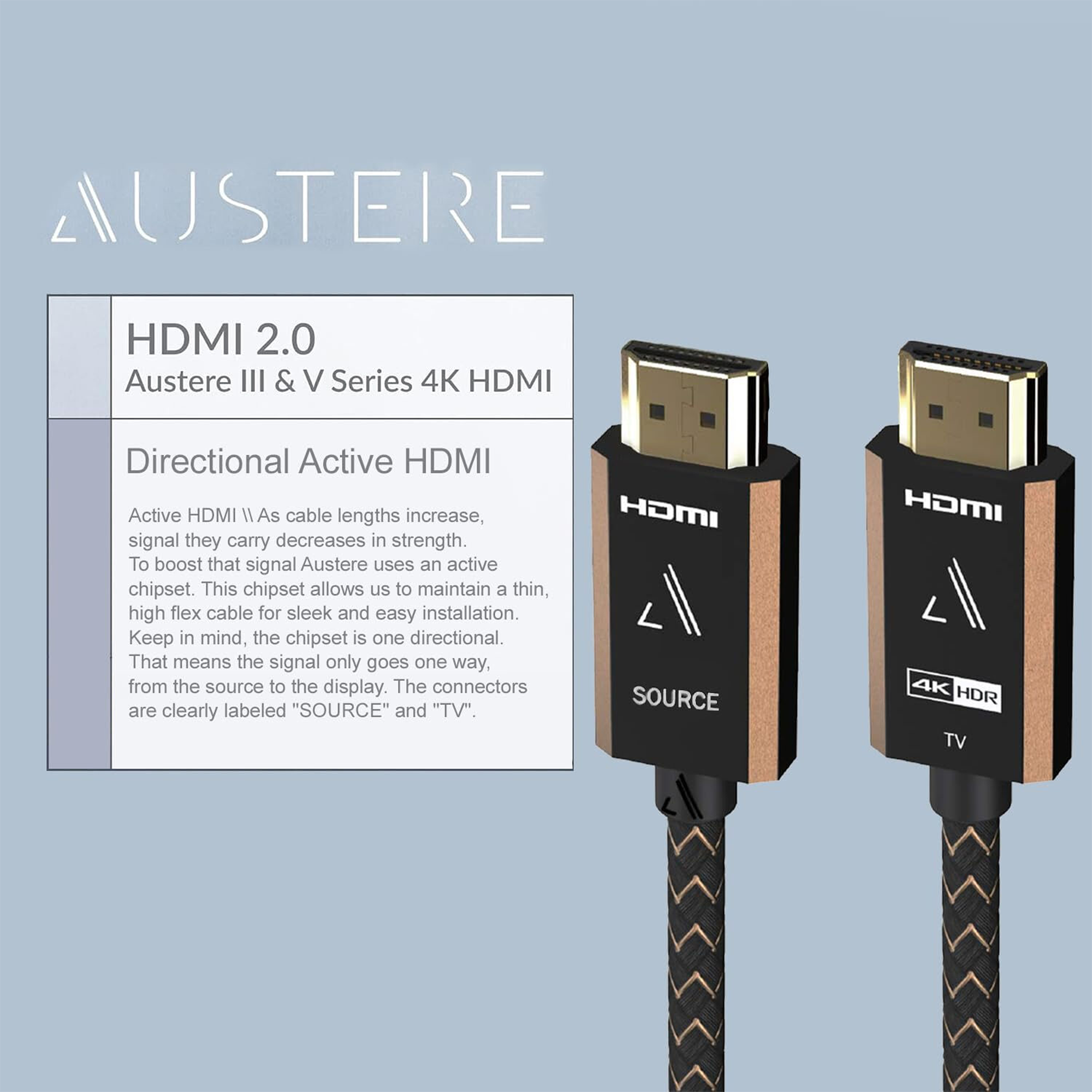 Austere III Series 4K Premium HDMI Cable (16.4') - Premium Certified High Speed HDMI cable with Ethernet