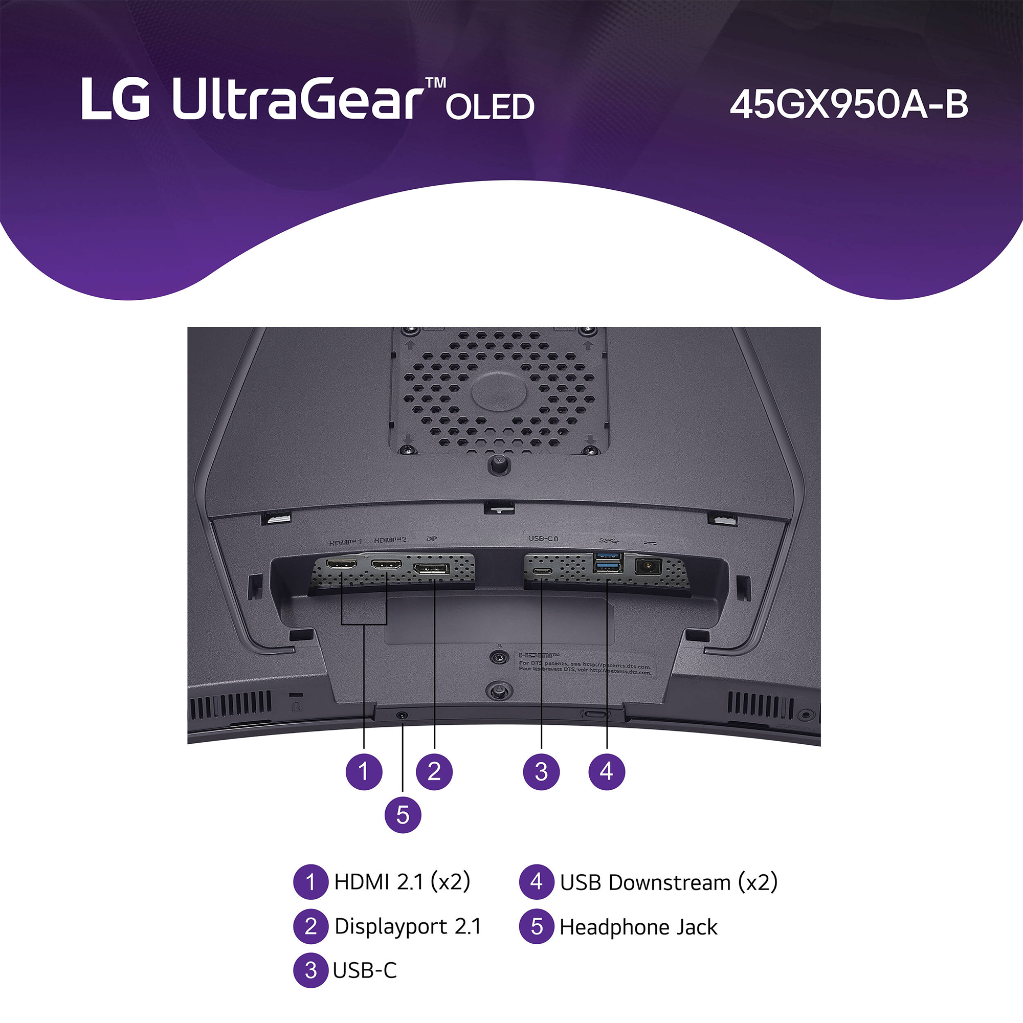 LG UltraGear™ OLED 44.5" 5K2K HDR Dual Mode 165 Hz Curved Gaming Monitor