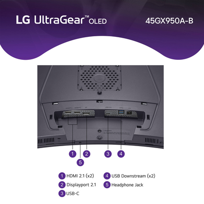 LG UltraGear™ OLED 44.5" 5K2K HDR Dual Mode 165 Hz Curved Gaming Monitor