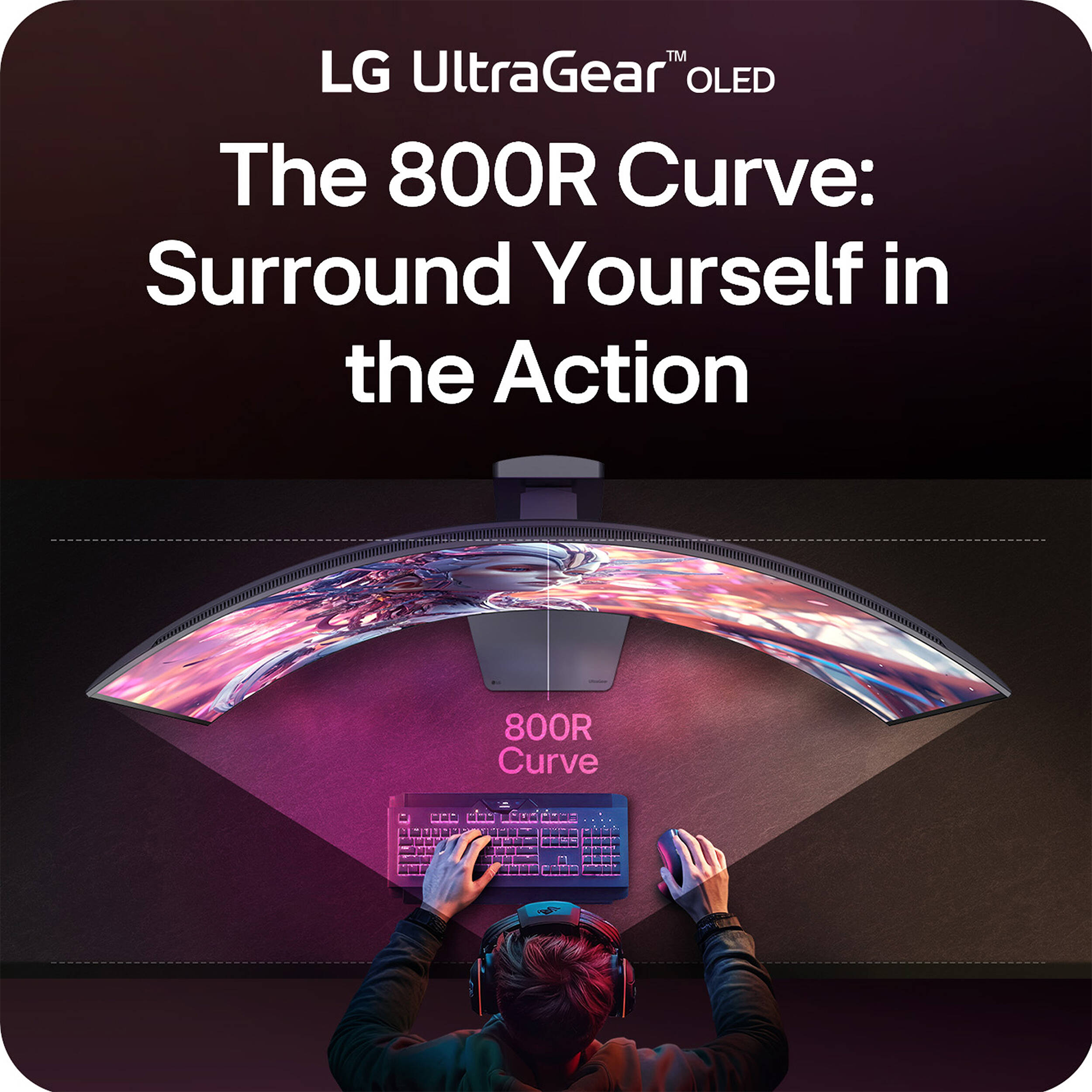 LG UltraGear™ OLED 44.5" 5K2K HDR Dual Mode 165 Hz Curved Gaming Monitor