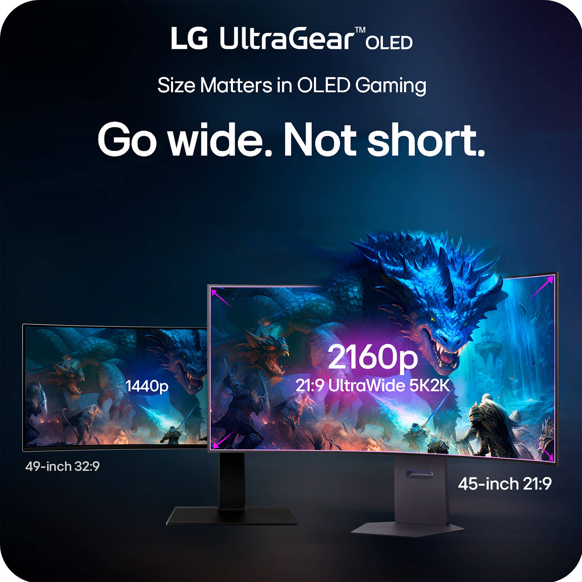 LG UltraGear™ OLED 44.5" 5K2K HDR Dual Mode 165 Hz Curved Gaming Monitor