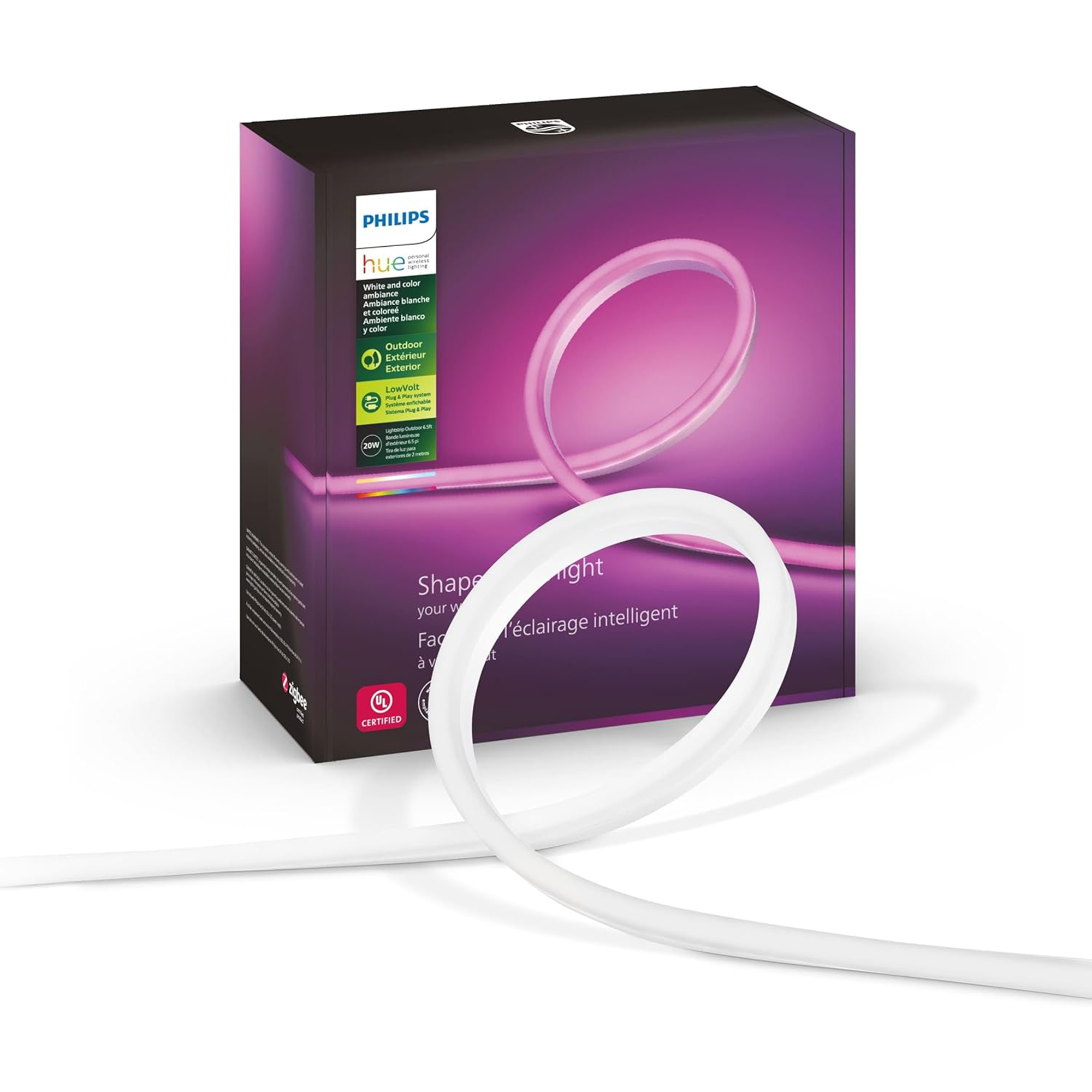 Philips Hue Outdoor 7-Foot Smart LED Light Strip - White and Color Ambiance - 1 Pack