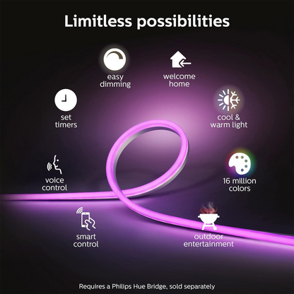 Philips Hue Outdoor 7-Foot Smart LED Light Strip - White and Color Ambiance - 1 Pack