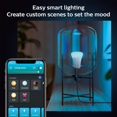 Philips Hue E26 Starter Kit with Dimmer Switch (White & Color Ambiance)