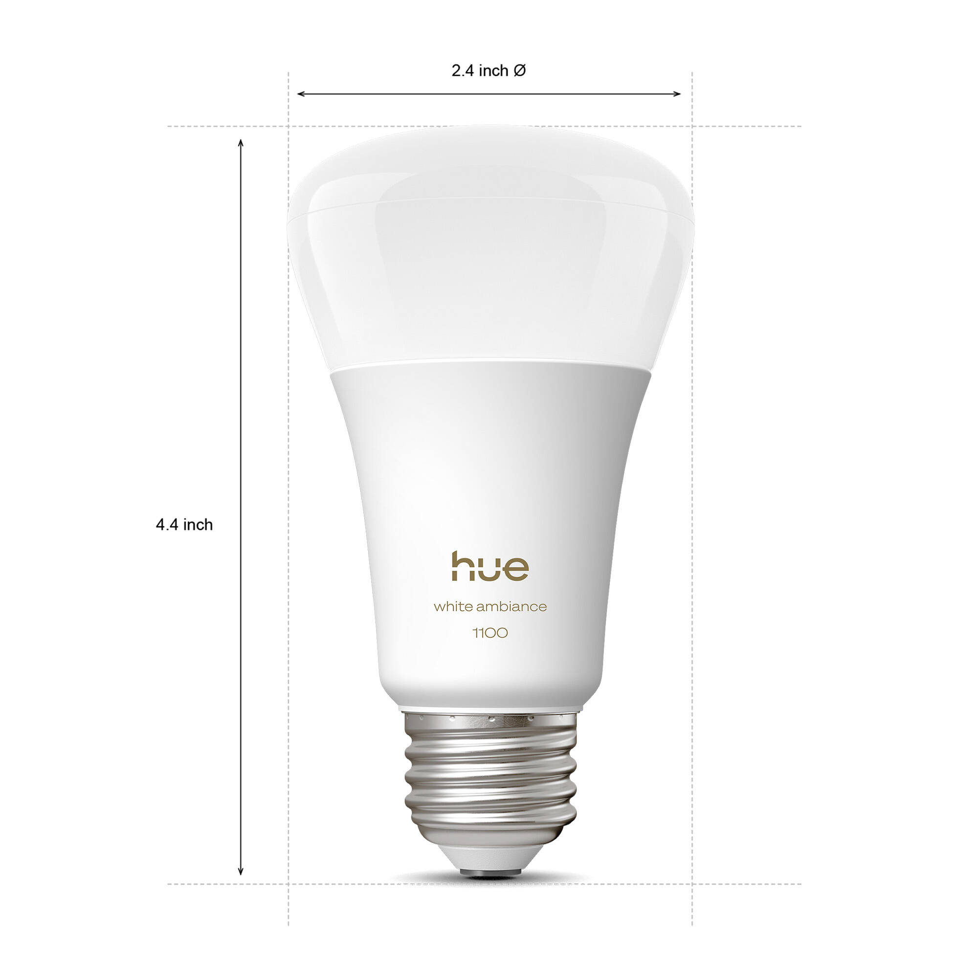 Philips Hue Smart LED A19 Bulb with Matter and Bluetooth In White Ambiance (2-Pack) - 591131