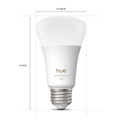 Philips Hue Smart LED A19 Bulb with Matter and Bluetooth In White Ambiance (2-Pack) - 591131