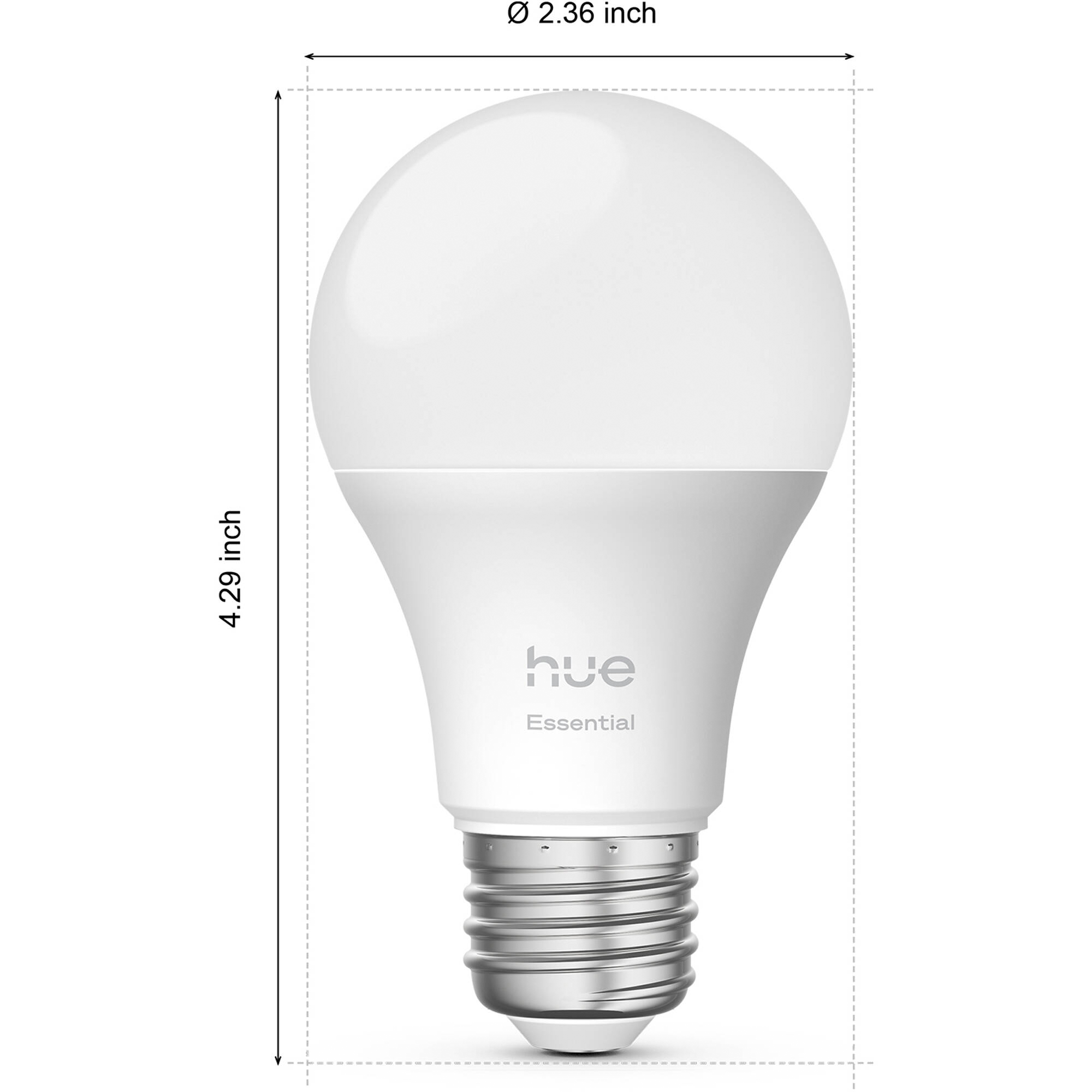 Philips Hue Essential Smart LED A19 Bulb with Matter and Bluetooth In White & Color Ambiance (4-Pack) - 592592