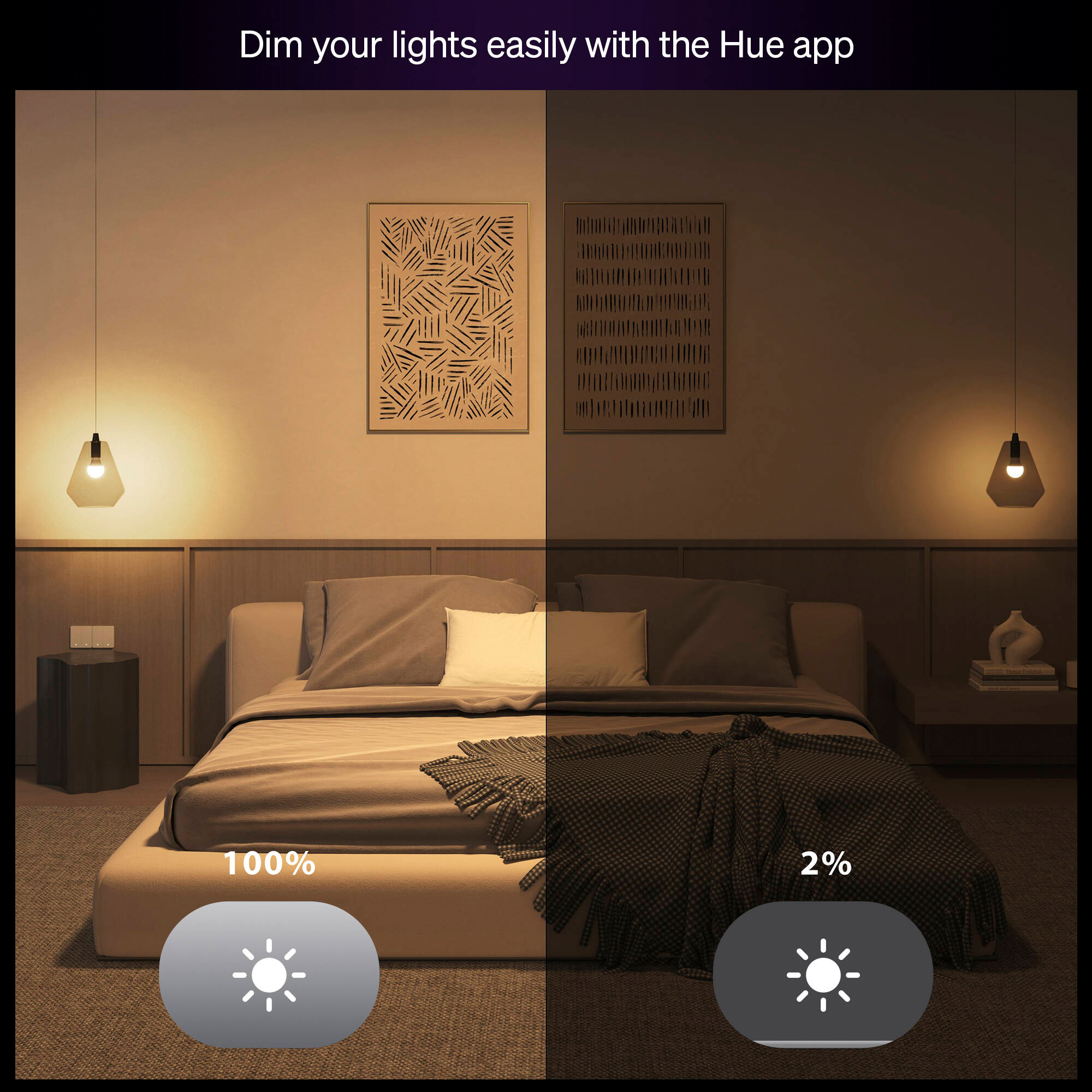 Philips Hue Essential Smart LED A19 Bulb with Matter and Bluetooth In White & Color Ambiance (4-Pack) - 592592