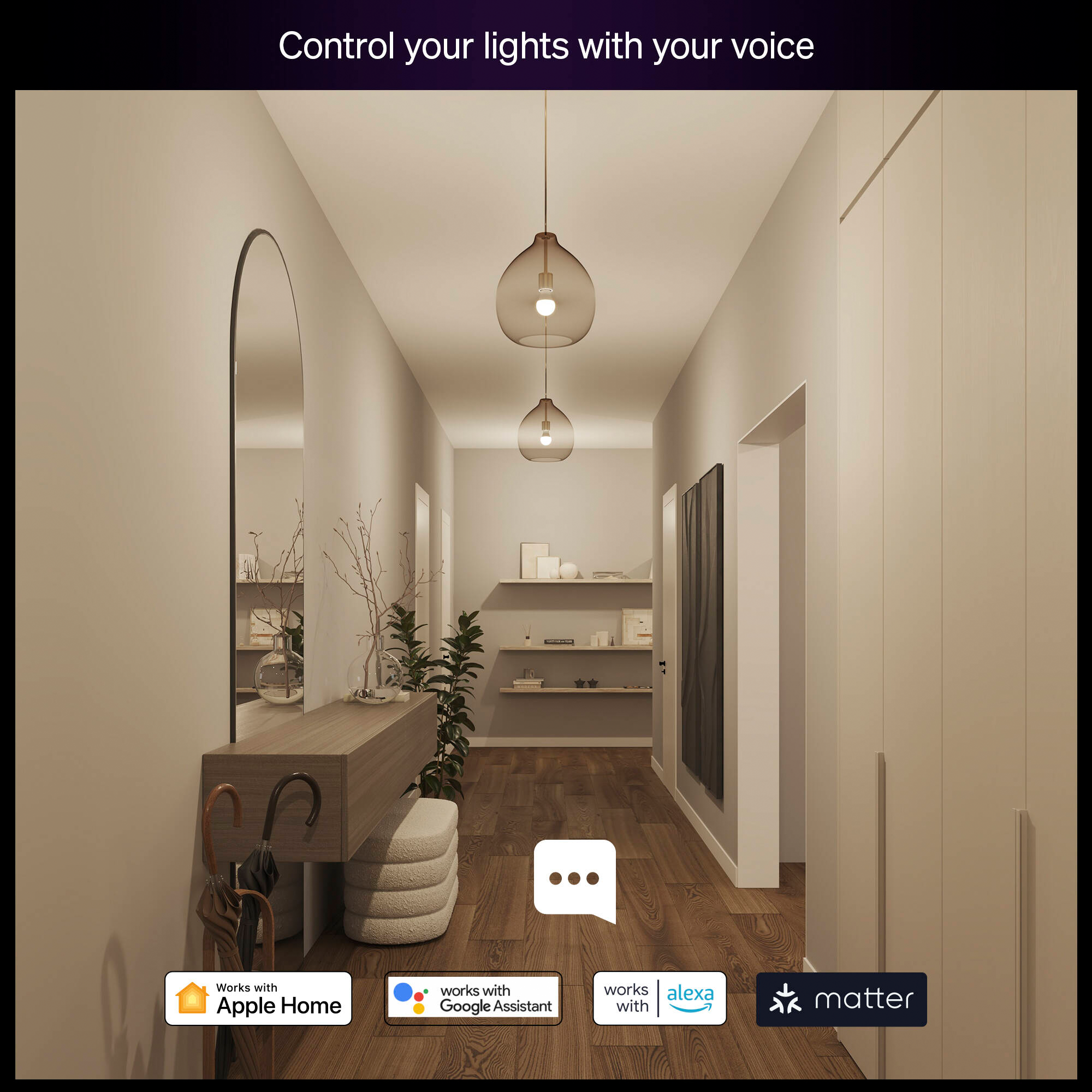Philips Hue Essential Smart LED A19 Bulb with Matter and Bluetooth In White & Color Ambiance (4-Pack) - 592592