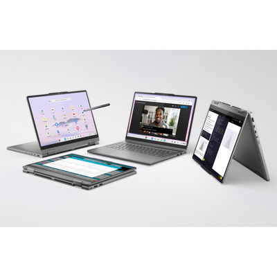 Lenovo 14IRU10 83LL000LUS 14" Touchscreen Convertible 2 in 1 Chromebook Plus - WUXGA - 60 Hz - Intel Core 5 120U - 8 GB - 256 GB SSD - English Keyboard - Luna Gray