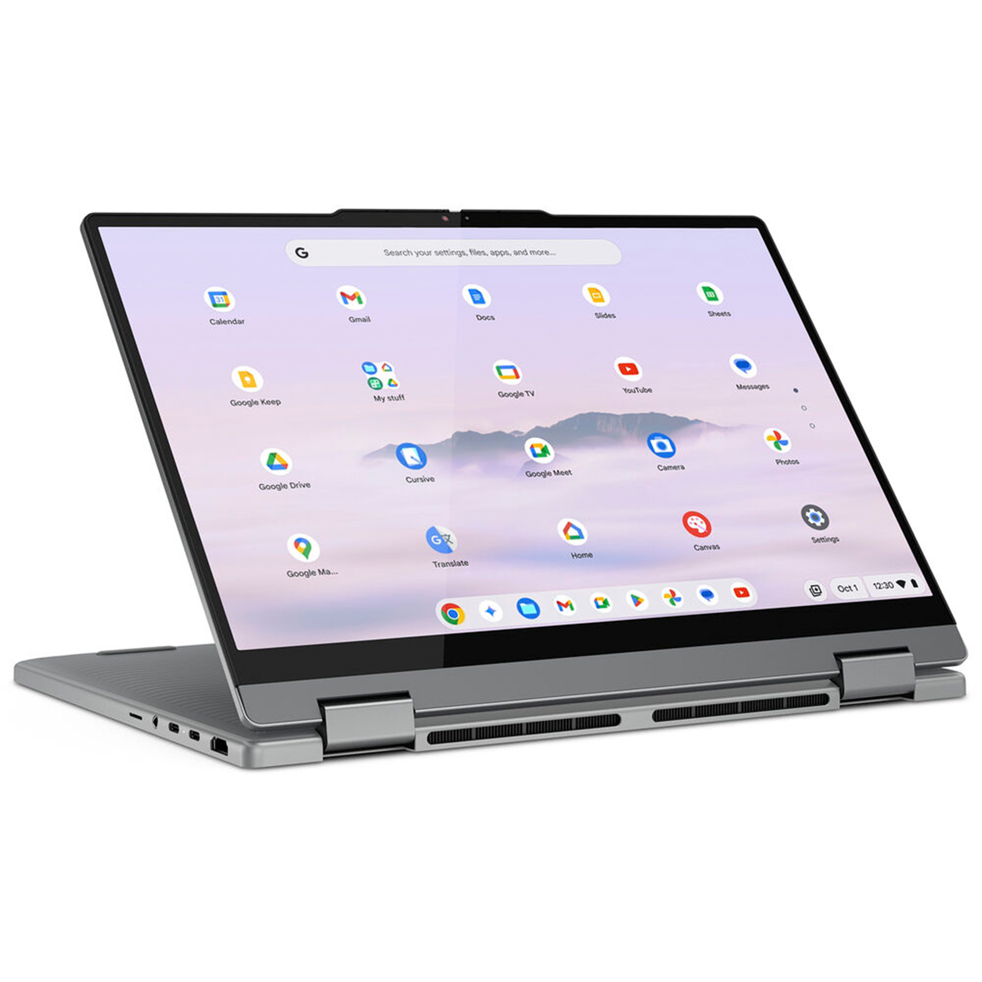 Lenovo 14IRU10 83LL000LUS 14" Touchscreen Convertible 2 in 1 Chromebook Plus - WUXGA - 60 Hz - Intel Core 5 120U - 8 GB - 256 GB SSD - English Keyboard - Luna Gray