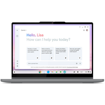 Lenovo 14IRU10 83LL000LUS 14" Touchscreen Convertible 2 in 1 Chromebook Plus - WUXGA - 60 Hz - Intel Core 5 120U - 8 GB - 256 GB SSD - English Keyboard - Luna Gray