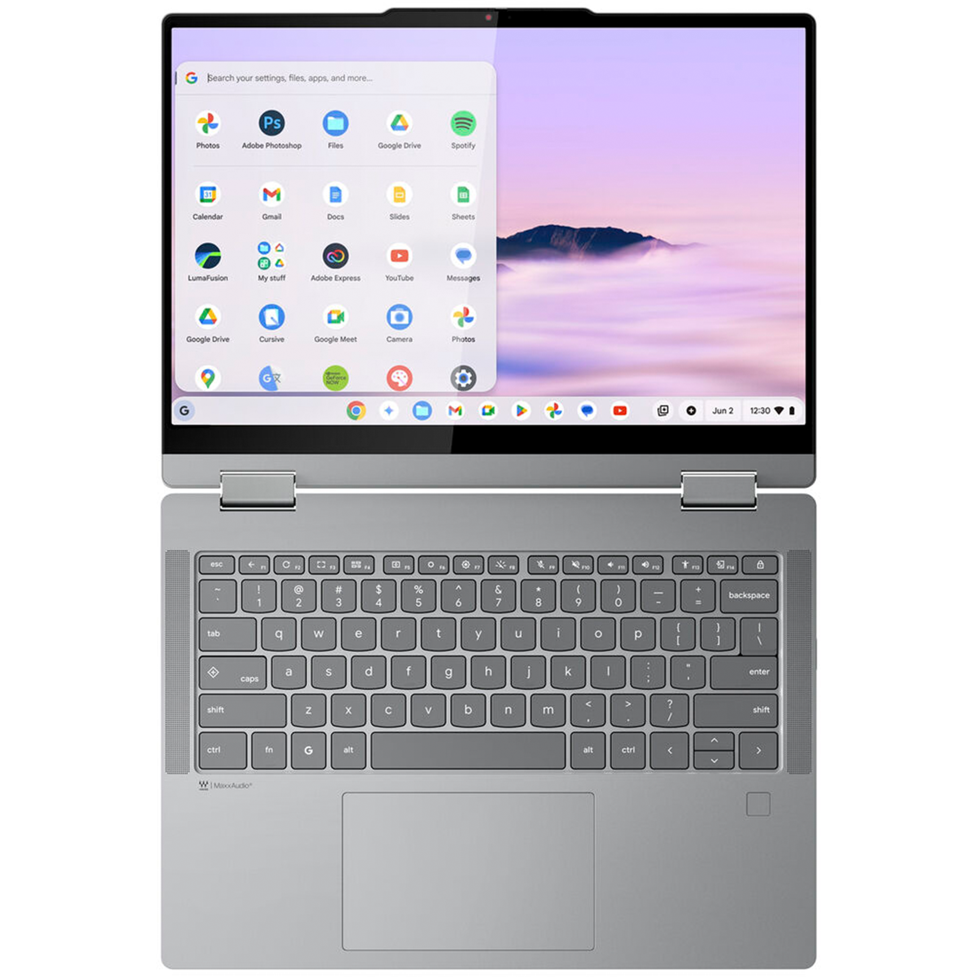 Lenovo 14IRU10 83LL000LUS 14" Touchscreen Convertible 2 in 1 Chromebook Plus - WUXGA - 60 Hz - Intel Core 5 120U - 8 GB - 256 GB SSD - English Keyboard - Luna Gray
