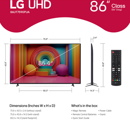 LG UT75 Series 86" 4K HDR Smart LED TV with webOS 24