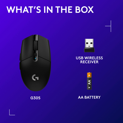 Logitech G G305 LIGHTSPEED Wireless Mouse (Black)