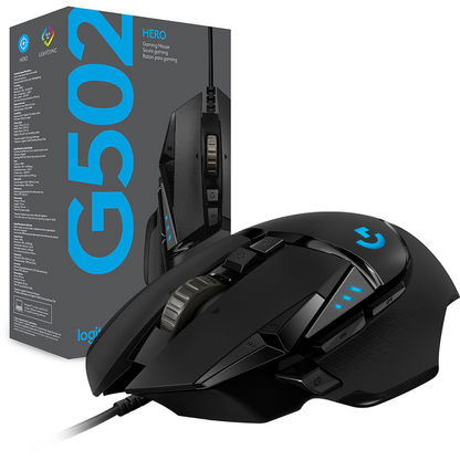Logitech G G502 HERO Wired Gaming Mouse (Black) - 25K Sensor