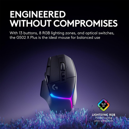 Logitech G G502 X Plus LIGHTSPEED Wireless RGB Gaming Mouse (Black)