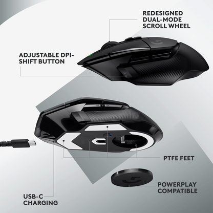 Logitech G G502 X LIGHTSPEED Wireless Gaming Mouse (Black)