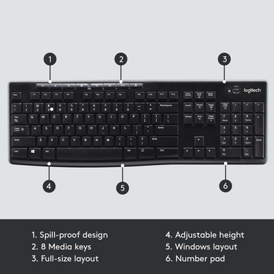 Logitech K270 Wireless USB Keyboard