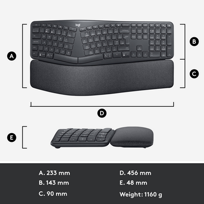 Logitech Ergo K860 Wireless Split Keyboard (Graphite)