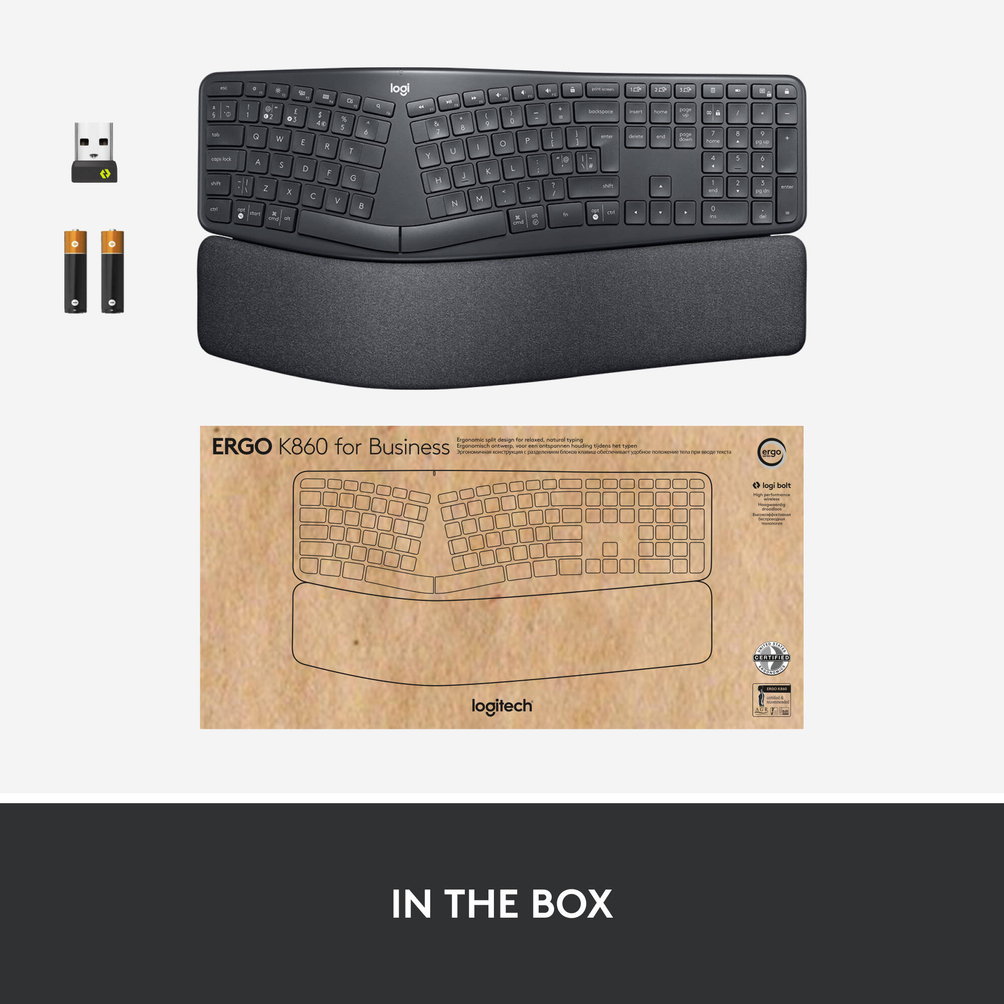 Logitech Ergo K860 Wireless Split Keyboard (Graphite)