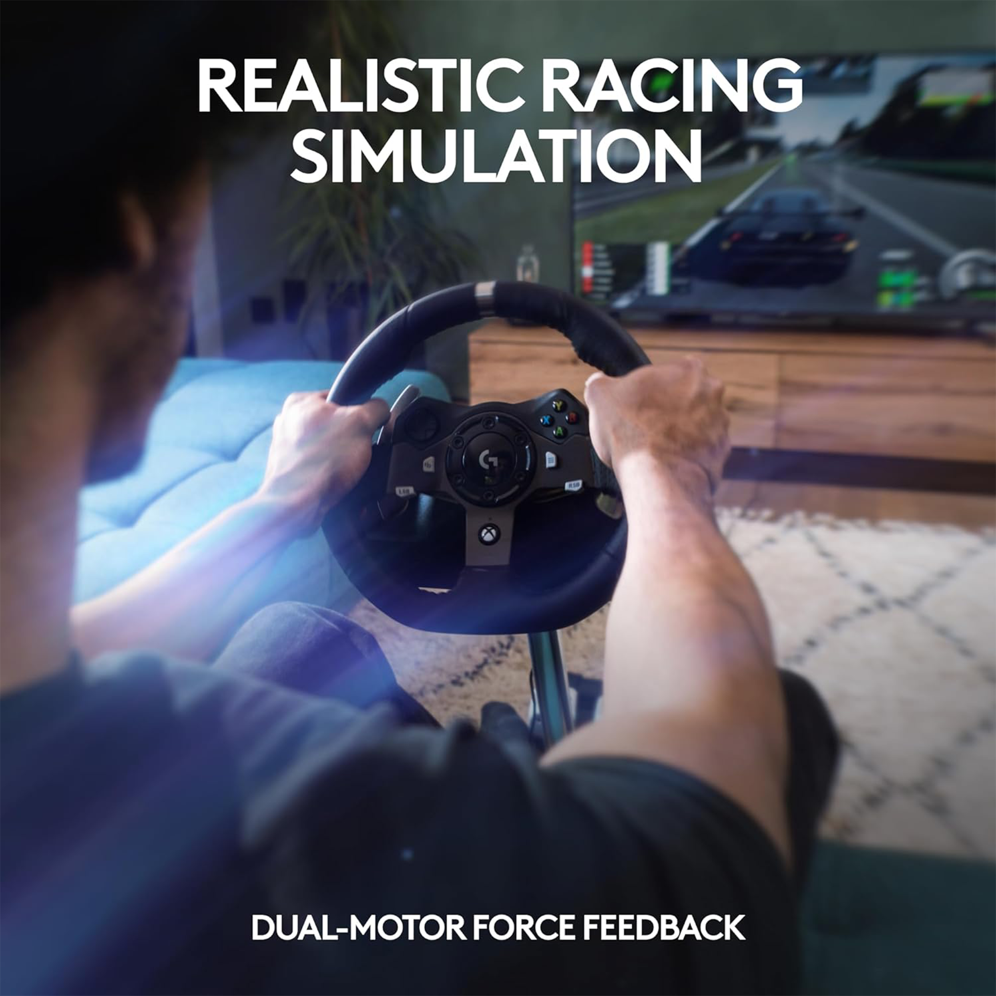 Logitech G920 Driving Force Racing Wheel and Floor Pedals - Xbox Series X|S, Xbox One, PC, Mac - Black