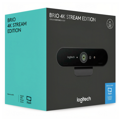 Logitech Brio Ultra HD Pro 4096 x 2160 Business Webcam with RightLight 3 and Noise-Cancelling Dual Mics - Black