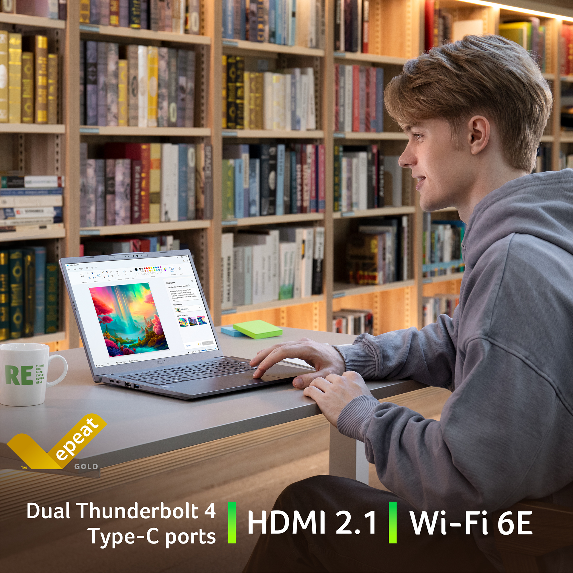 Acer Aspire 14 AI A14-52T Multi-Touch Laptop Copilot+ PC - 2.1 GHz | Intel Core Ultra 5 | 16GB RAM | 512GB SSD | Touchscreen | Windows 11 Home