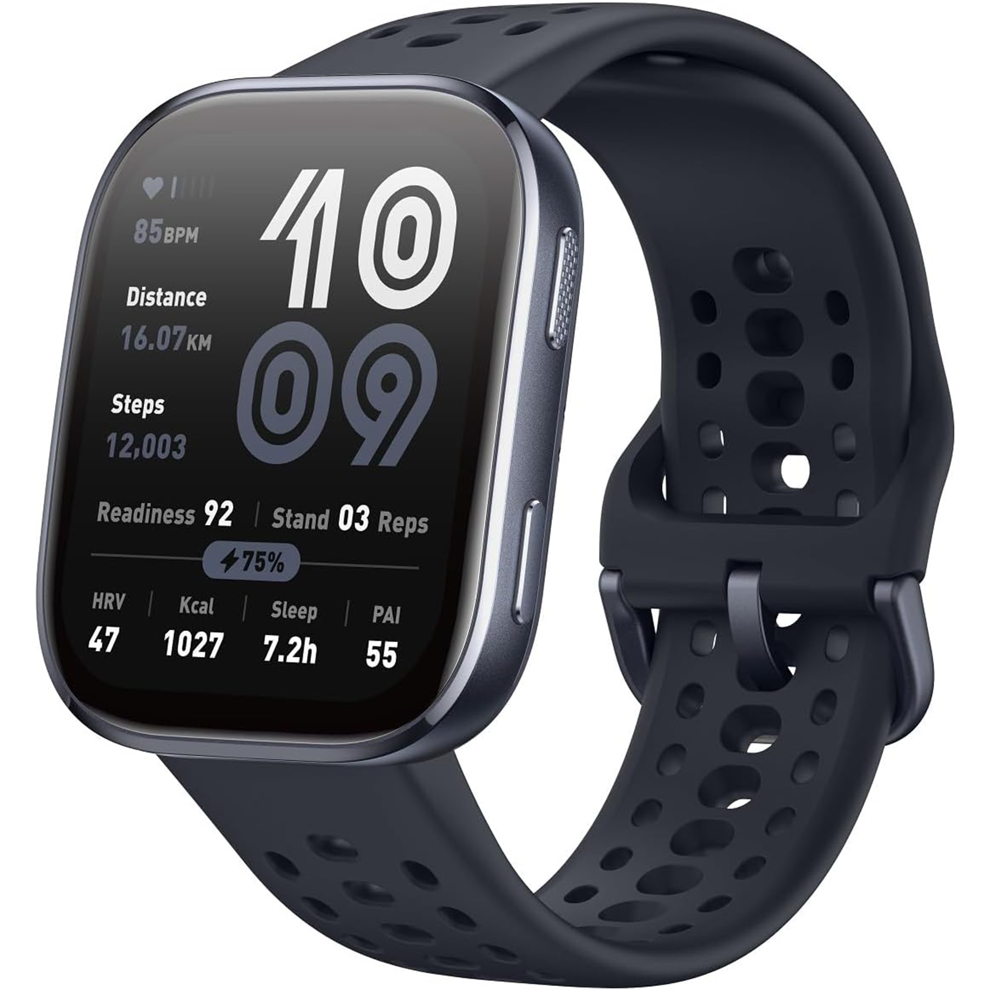 AMAZFIT Bip 6 Smart Watch - Black, Silicone Strap, 46 mm