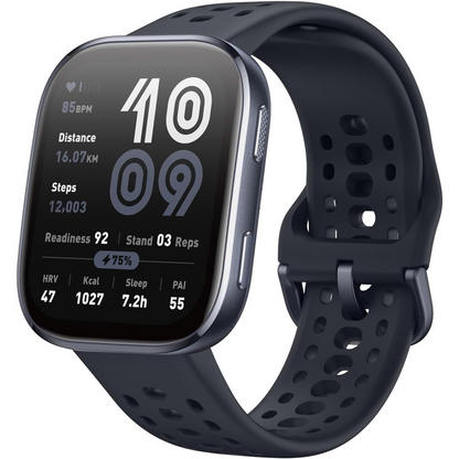 AMAZFIT Bip 6 Smart Watch - Black, Silicone Strap, 46 mm