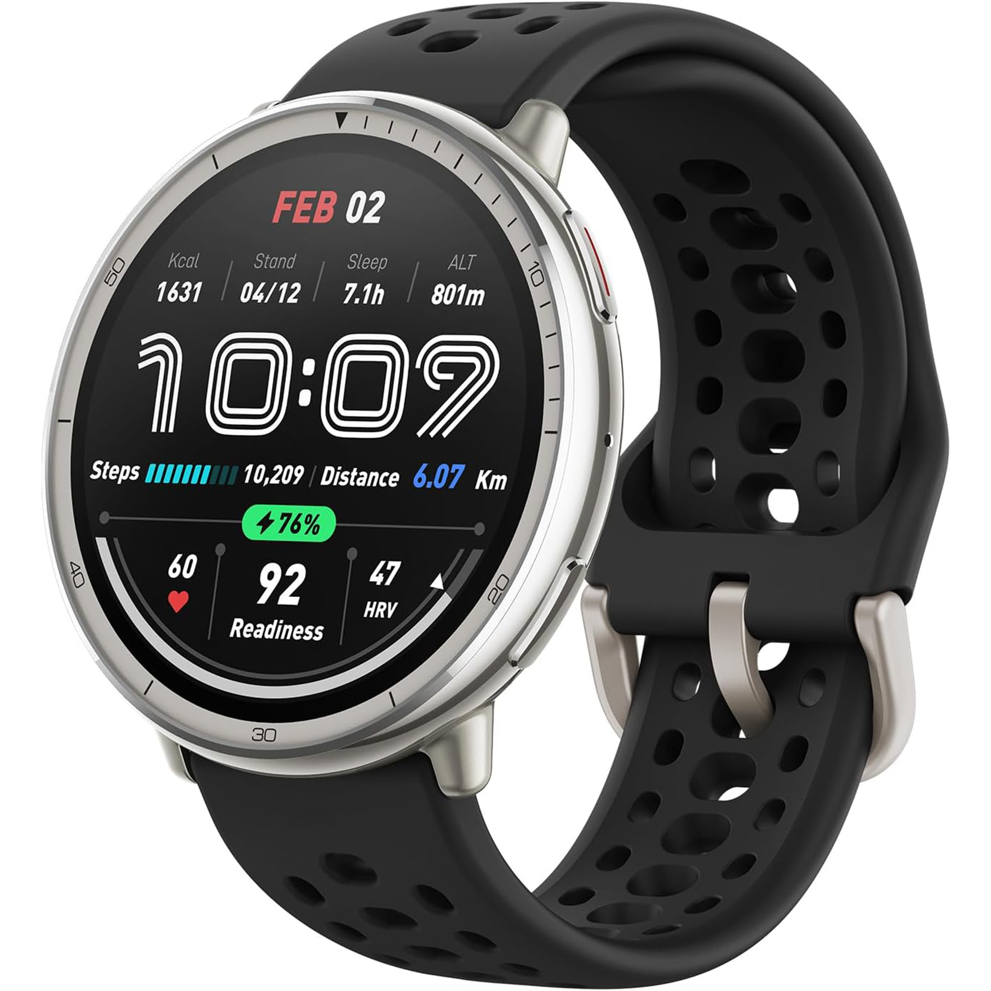 AMAZFIT Active 2 Smart Watch - Black, Silicone Strap