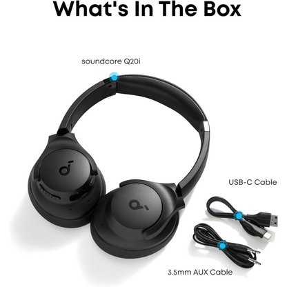 Soundcore by Anker Q20i Wireless Hybrid Noise Canceling Over-Ear Headphones (Black)