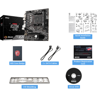 MSI AMD Ryzen A520M-A PRO AM4 MicroATX DDR4 Motherboard