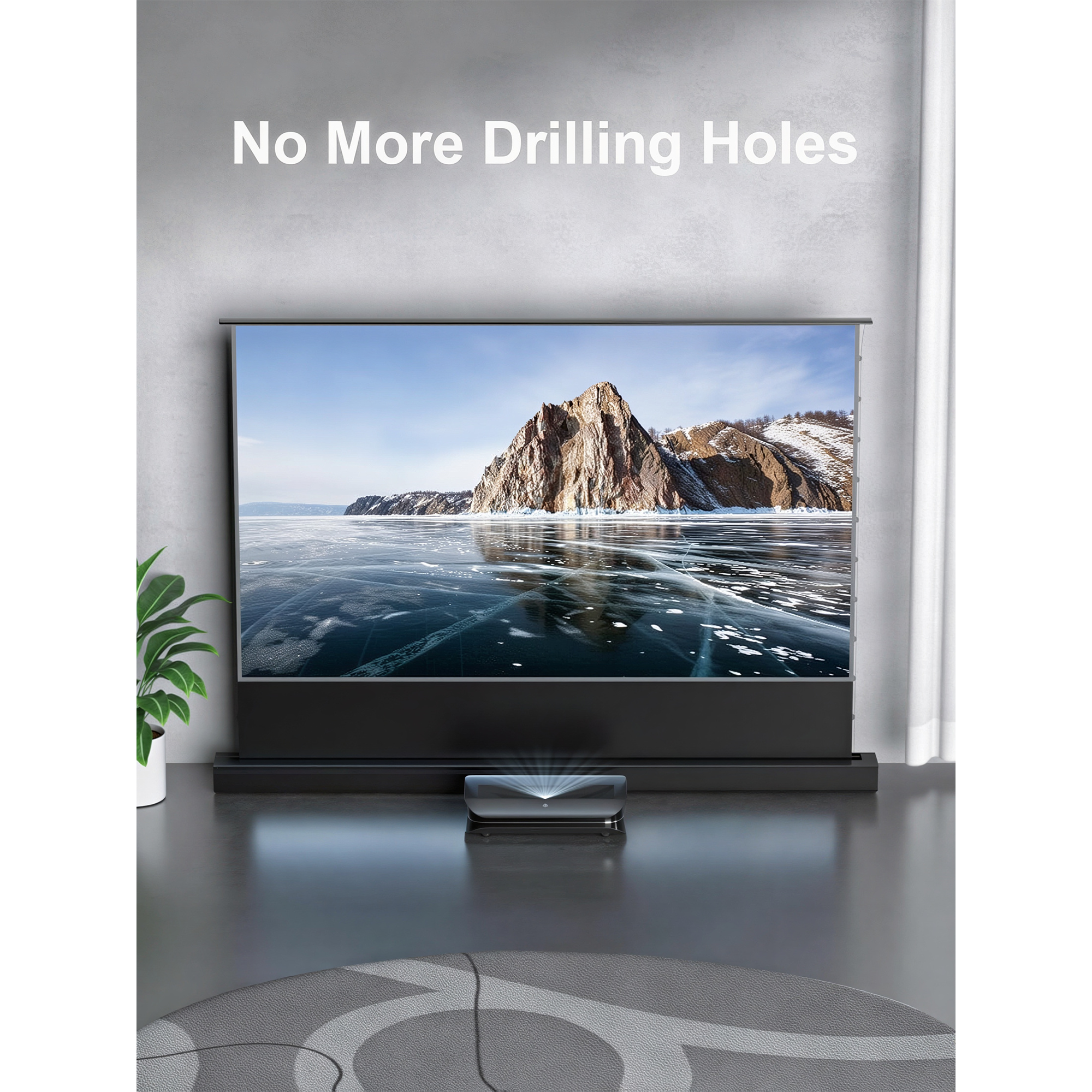 AWOL VISION 100" Cinematic+ ALR Motorized Floor Rising Acoustic Screen - ALR-F210C