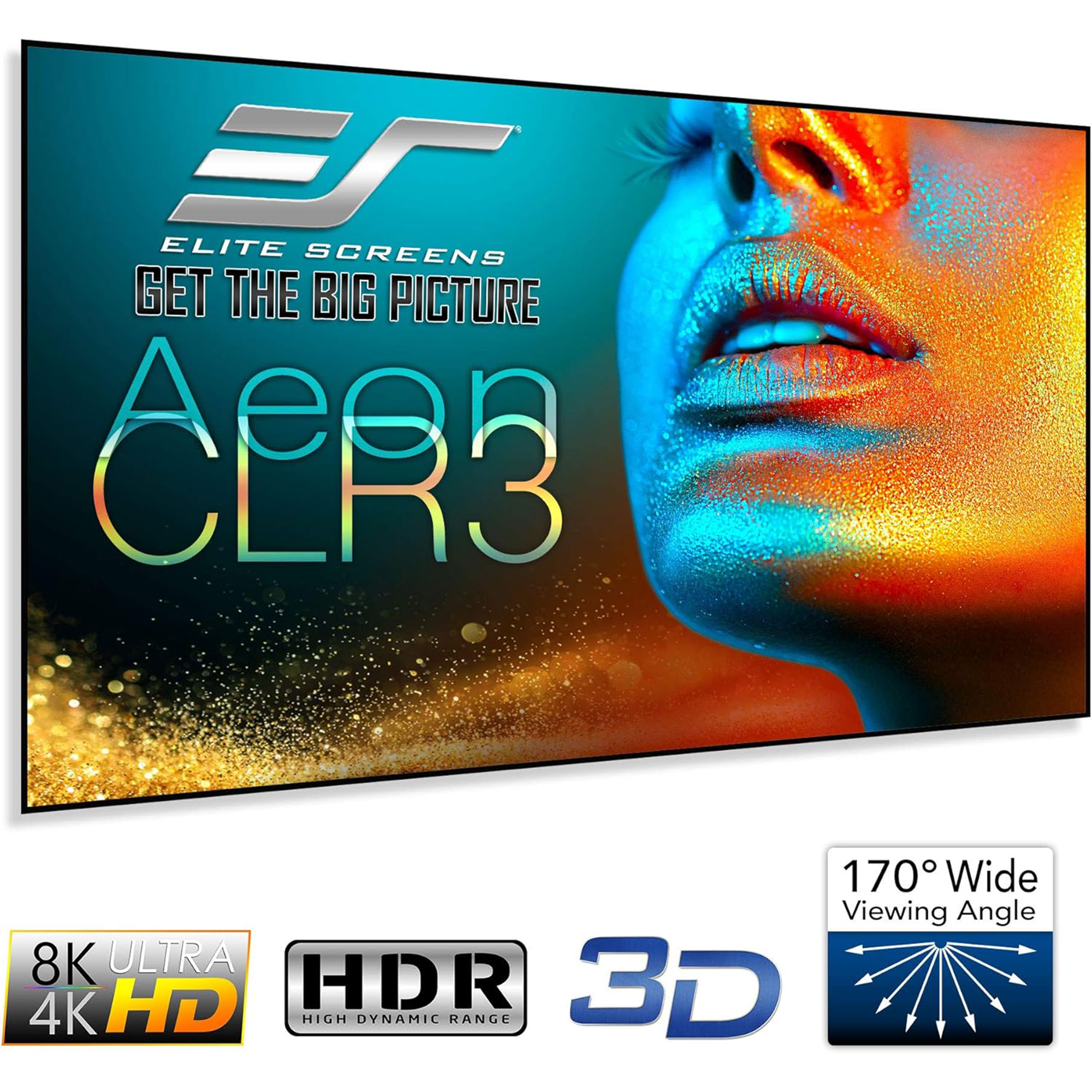 Elite Screens Aeon CLR 3 AR103H-CLR3 103" Fixed Frame Projection Screen
