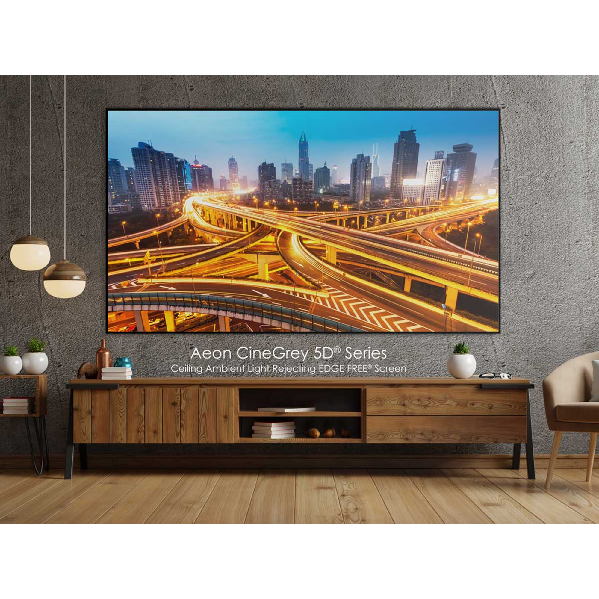 Elite Screens Aeon CineGrey 5D® Series 123" Fixed Frame Projection Screen