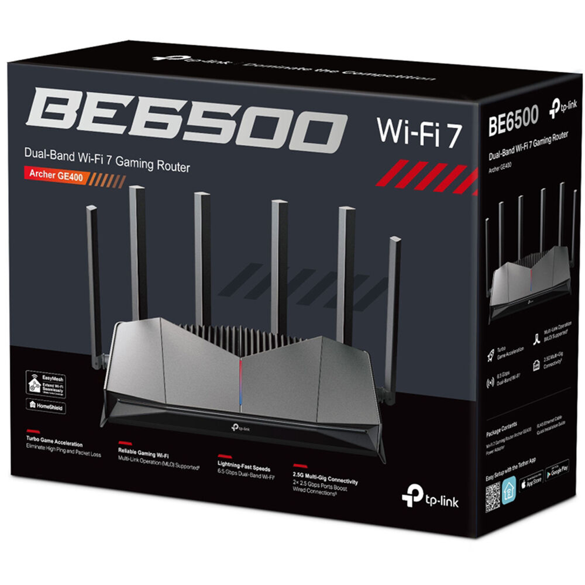 TP-Link Archer GE400 BE6500 Wireless Dual-Band 2.5G / 1G Gaming Router