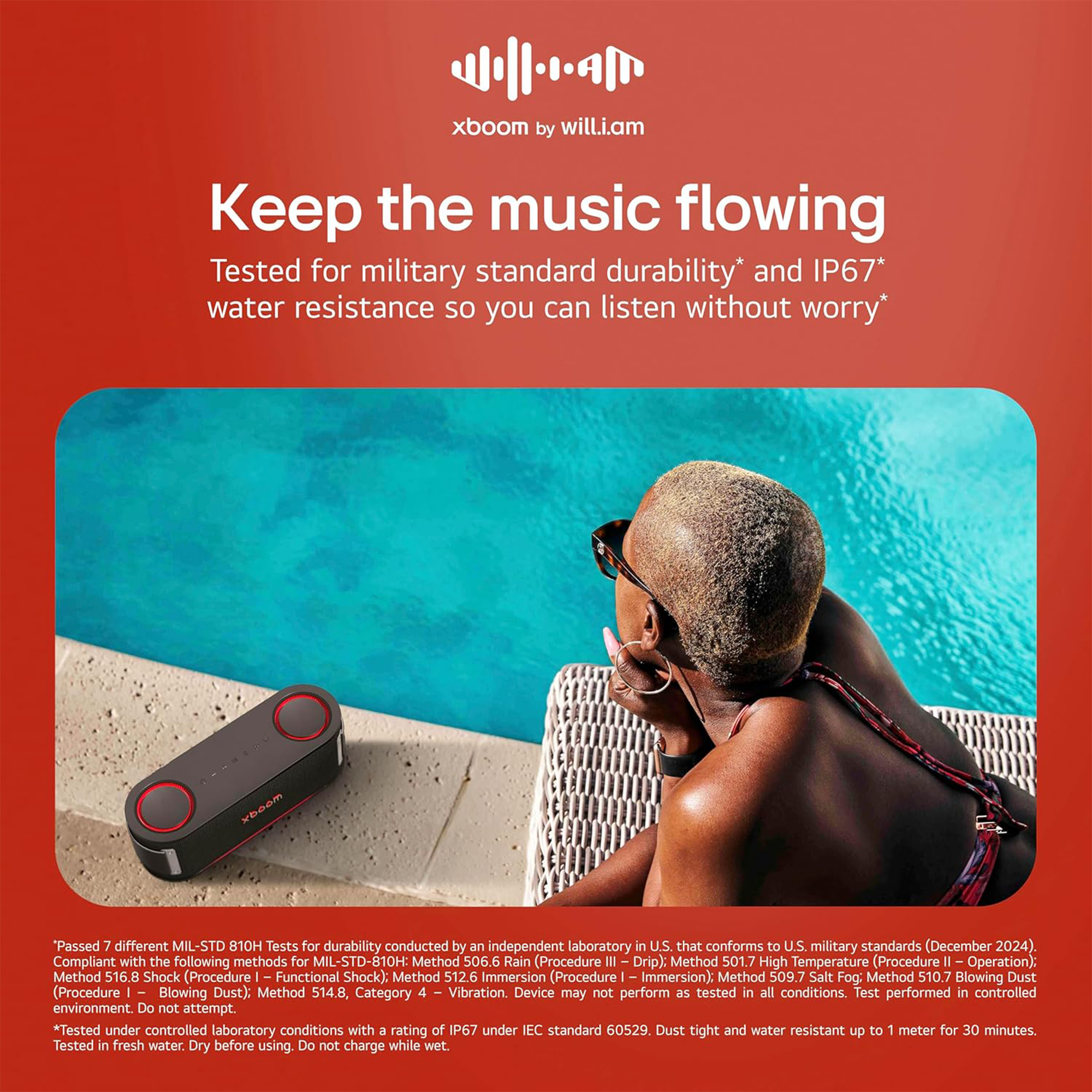 LG xboom Bounce Bluetooth Speaker with Dual Passive Radiators