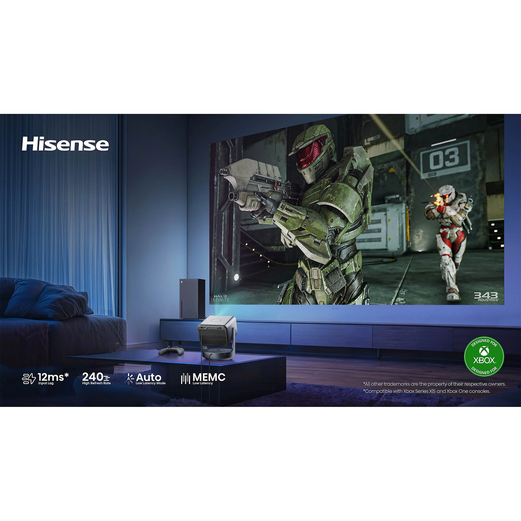 Hisense C2 Ultra 3000-Lumen UHD 4K Laser DLP Smart Projector
