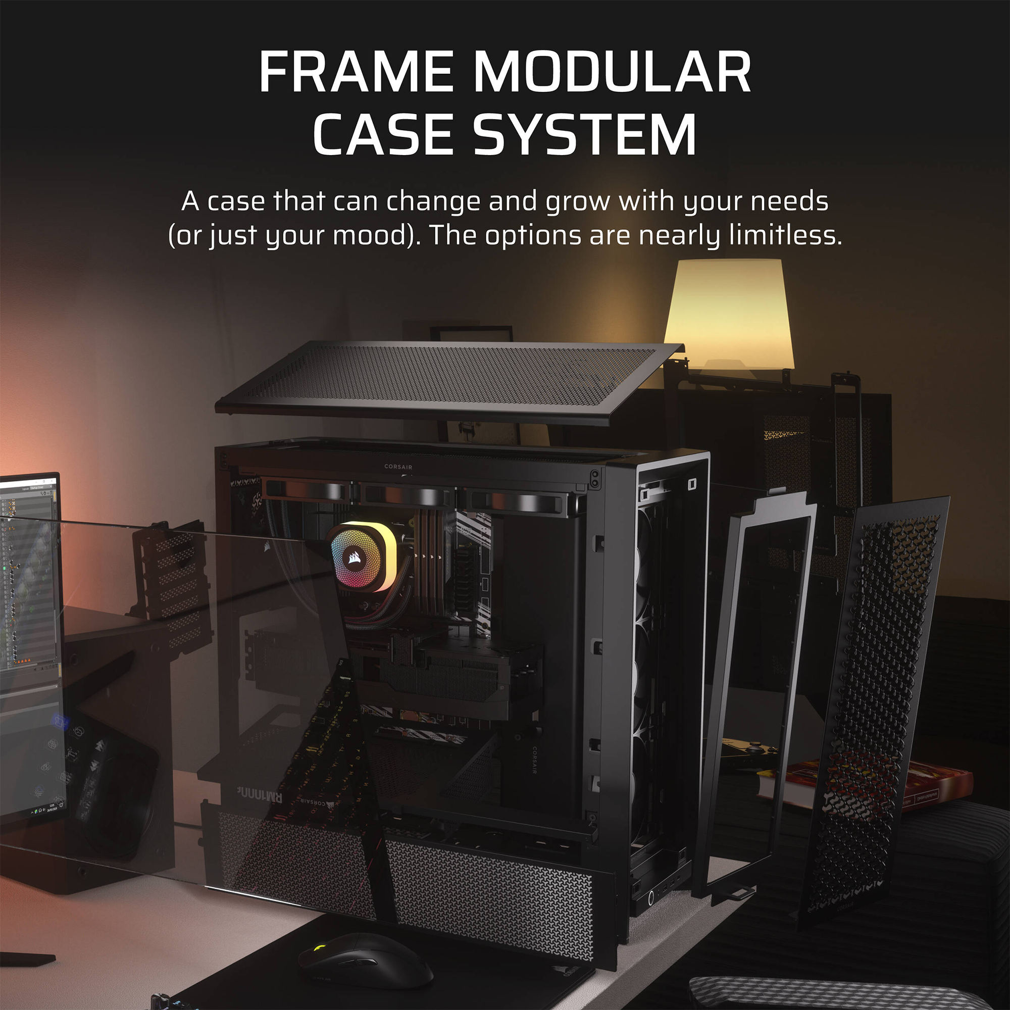 CORSAIR FRAME 4000D RS Tempered Glass Mid-Tower E-ATX Desktop Case (Black)