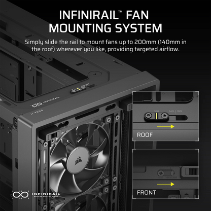 CORSAIR FRAME 4000D RS Tempered Glass Mid-Tower E-ATX Desktop Case (Black)