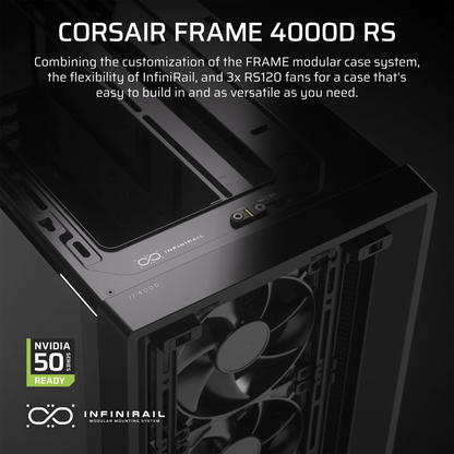 CORSAIR FRAME 4000D RS Tempered Glass Mid-Tower E-ATX Desktop Case (Black)