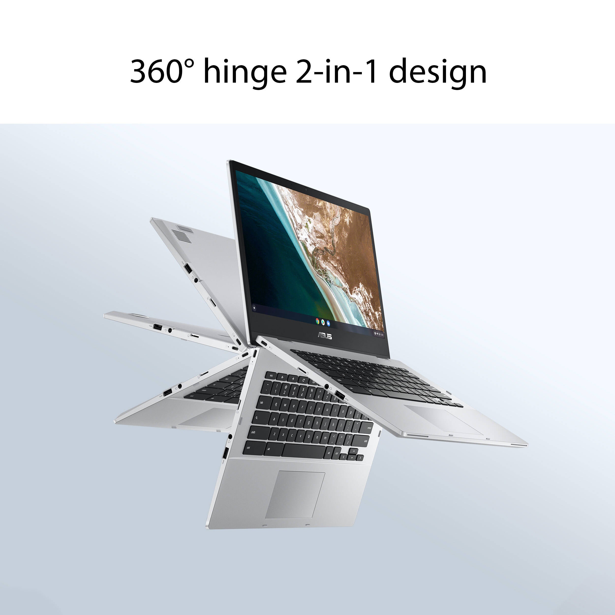 ASUS Chromebook Flip CX1400FKA-DS84FT 2 in 1 Chromebook (Transparent Silver)