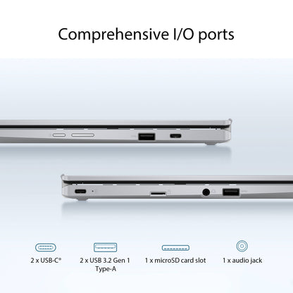 ASUS Chromebook Flip CX1400FKA-DS84FT 2 in 1 Chromebook (Transparent Silver)