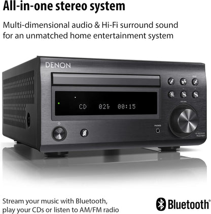 Denon D-M41SBK 60W Bluetooth Wireless Music System with CD Player  - DM-41SBK