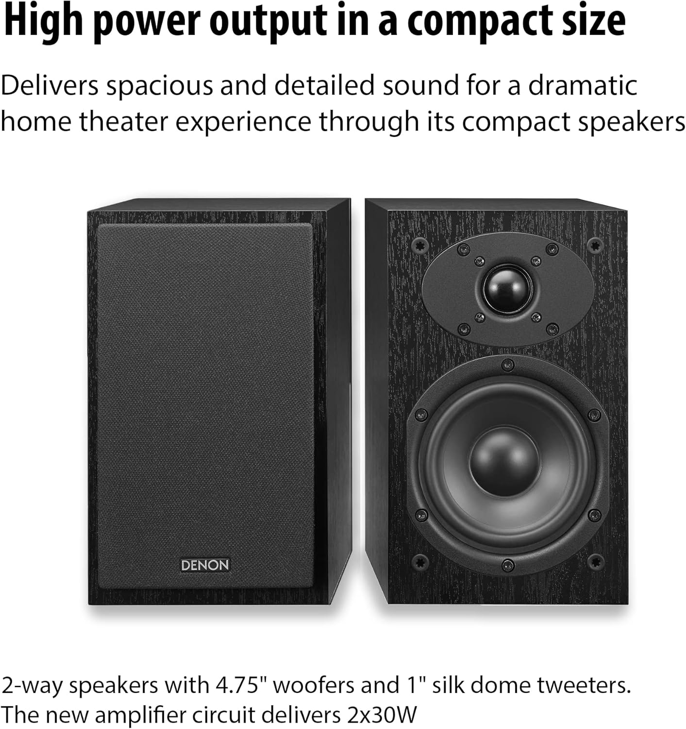 Denon D-M41SBK 60W Bluetooth Wireless Music System with CD Player  - DM-41SBK