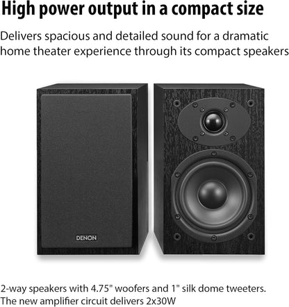 Denon D-M41SBK 60W Bluetooth Wireless Music System with CD Player  - DM-41SBK