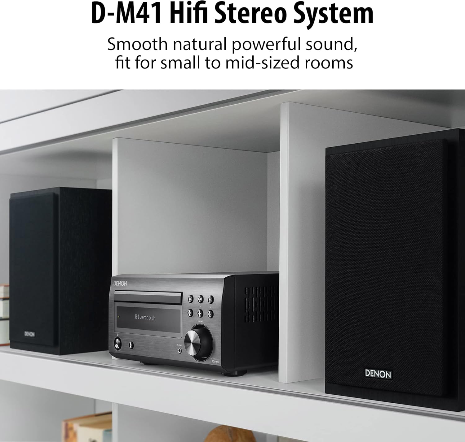Denon D-M41SBK 60W Bluetooth Wireless Music System with CD Player  - DM-41SBK