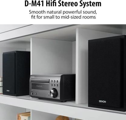Denon D-M41SBK 60W Bluetooth Wireless Music System with CD Player  - DM-41SBK